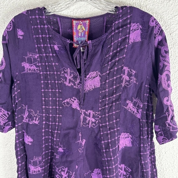 Johnny Was Runswick Lora Tunic Grape Royale SZ XXS - Picture 2 of 7
